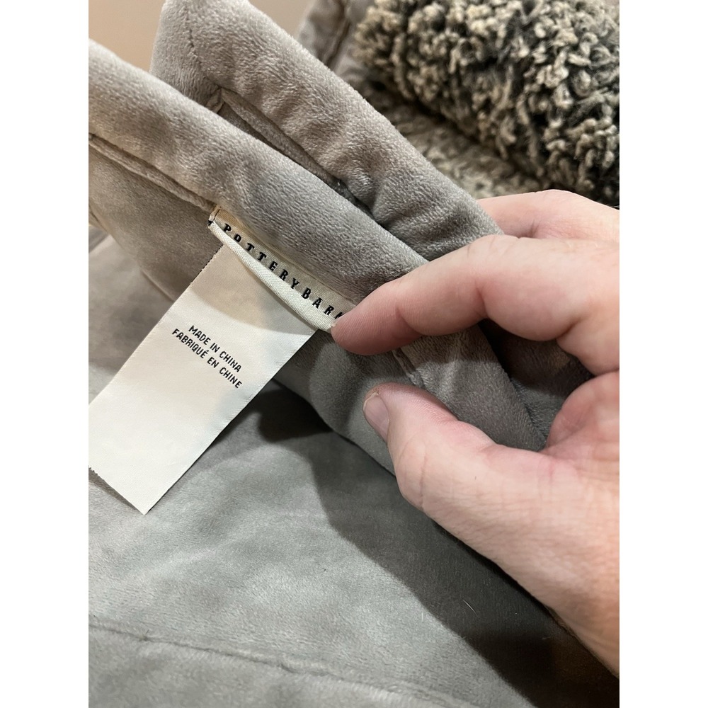 Pottery Barn Faux Fur Throw Curly Lamb 50x60"‎ Gray Black - Picture 4 of 7